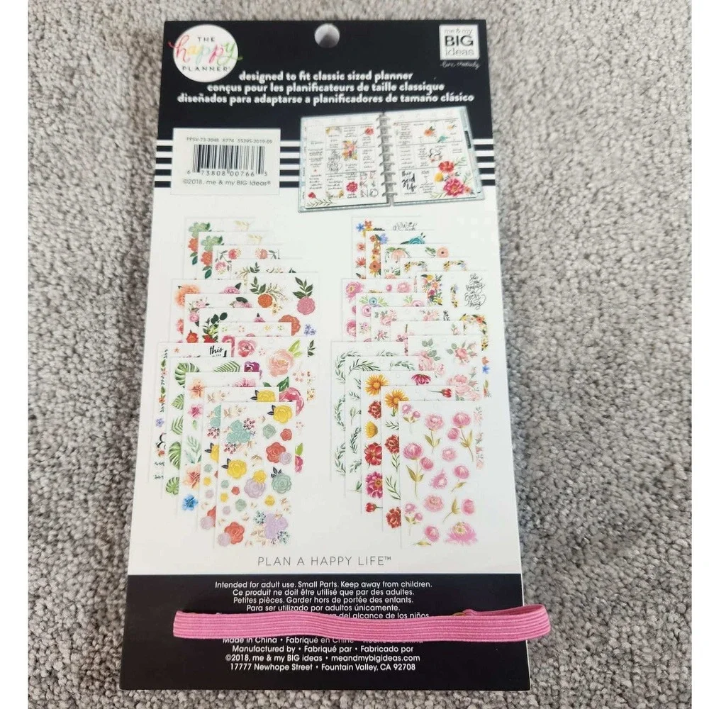 The Happy Planner Sticker Book Bundle Floral Layered Boxes Faith Warrior 3pk